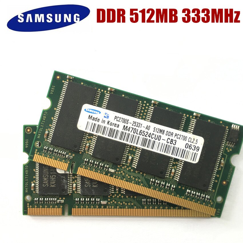 Ｚ SEC DDR DDR1 333MHz PC-2700S 512MB Ʈ ޸, Ʈ RAM SODIMM 333, AMD PC2700S  ڿ, 1GB (2 PCsX512 MB)